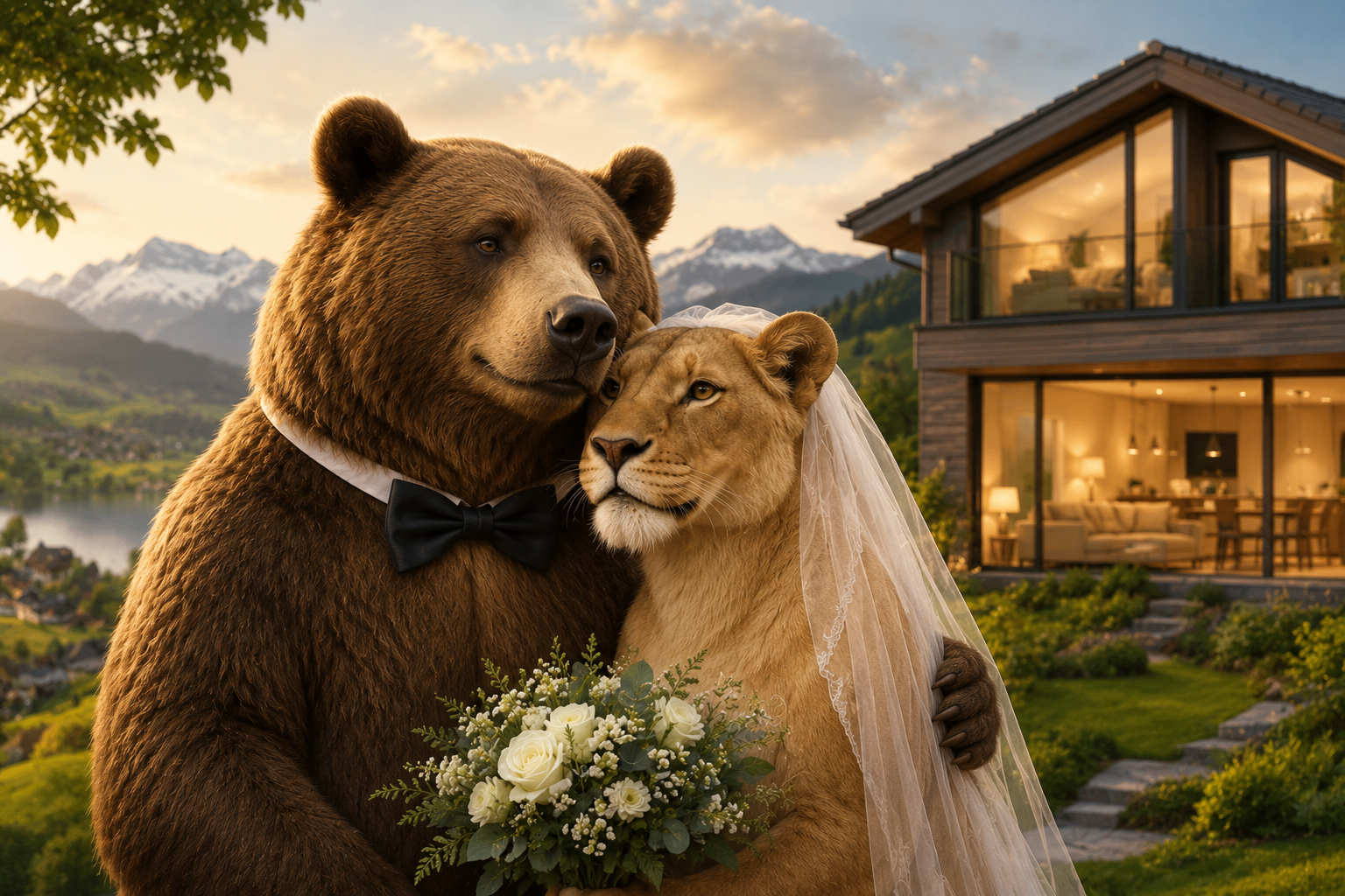Bärner Bär und Züri Leu haben geheiratet